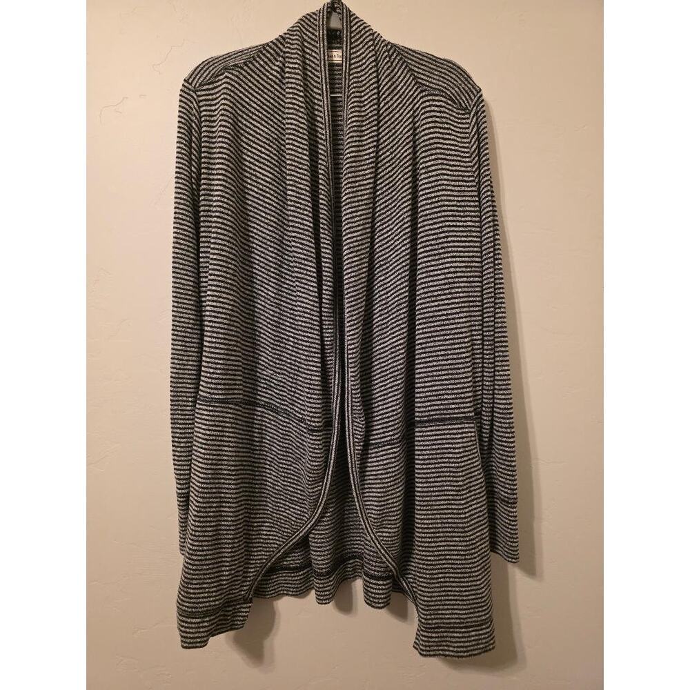 Abercrombie & Fitch Striped Open Cardigan Sweater Drape Knit M